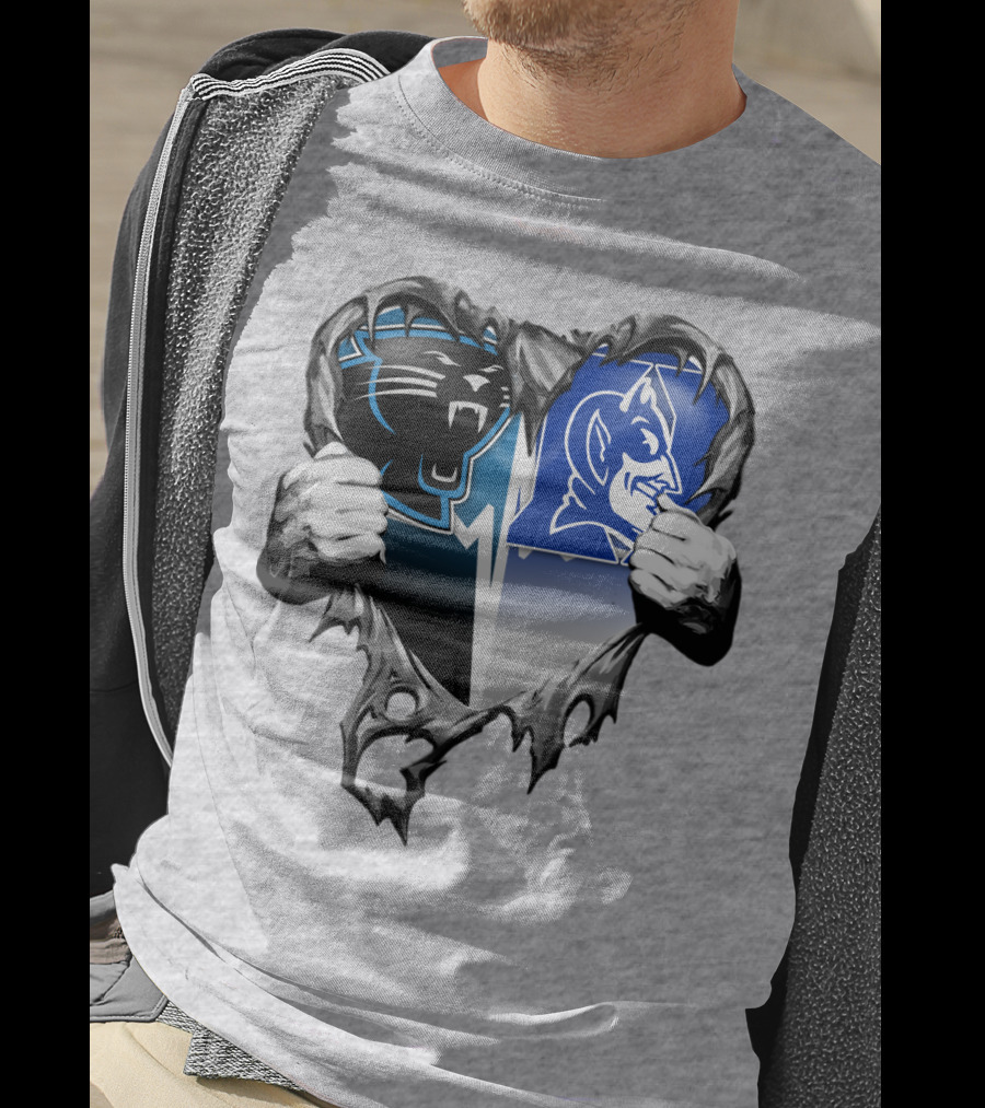 Carolina Panthers Duke Blue Devils Heart T-Shirt
