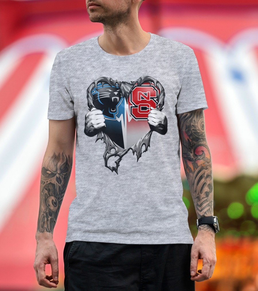 Carolina Panthers Nc State Heart T-Shirt