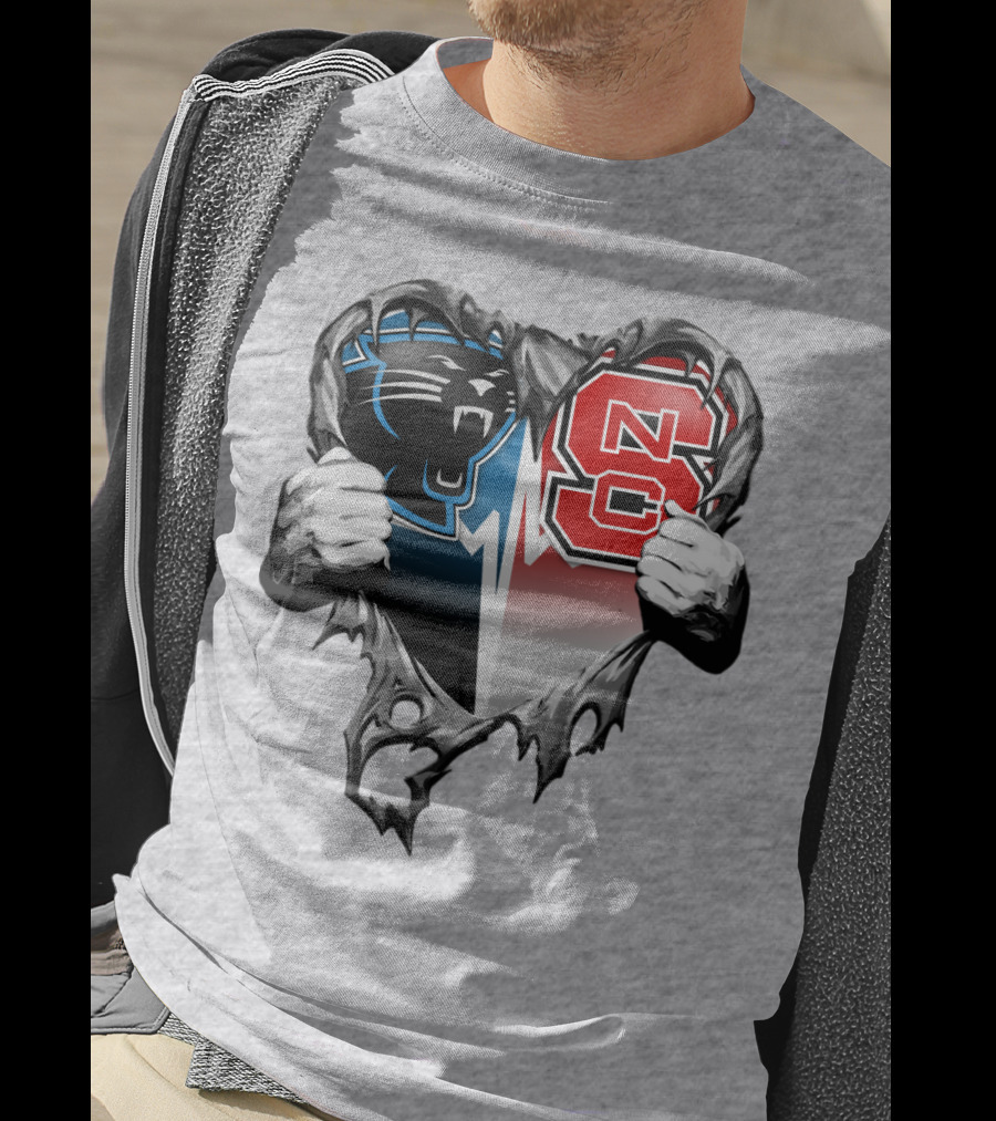 Carolina Panthers Nc State Heart T-Shirt