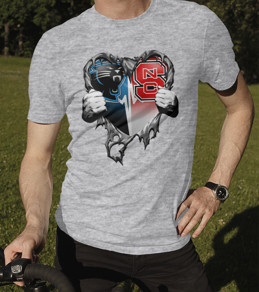Carolina Panthers Nc State Heart T-Shirt