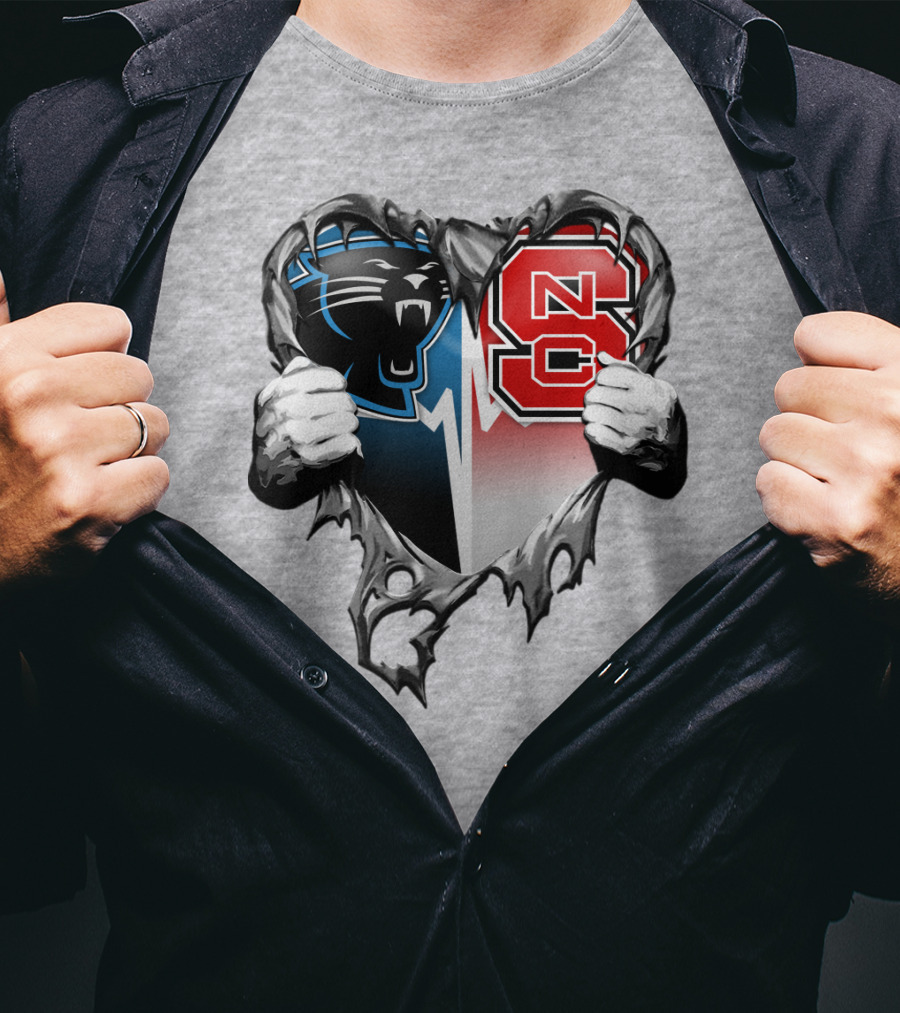 Carolina Panthers Nc State Heart T-Shirt