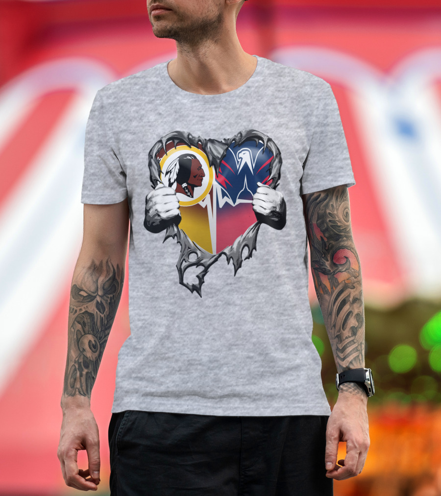 Washington Redskins Wizards Heart Logo Mashup T-Shirt
