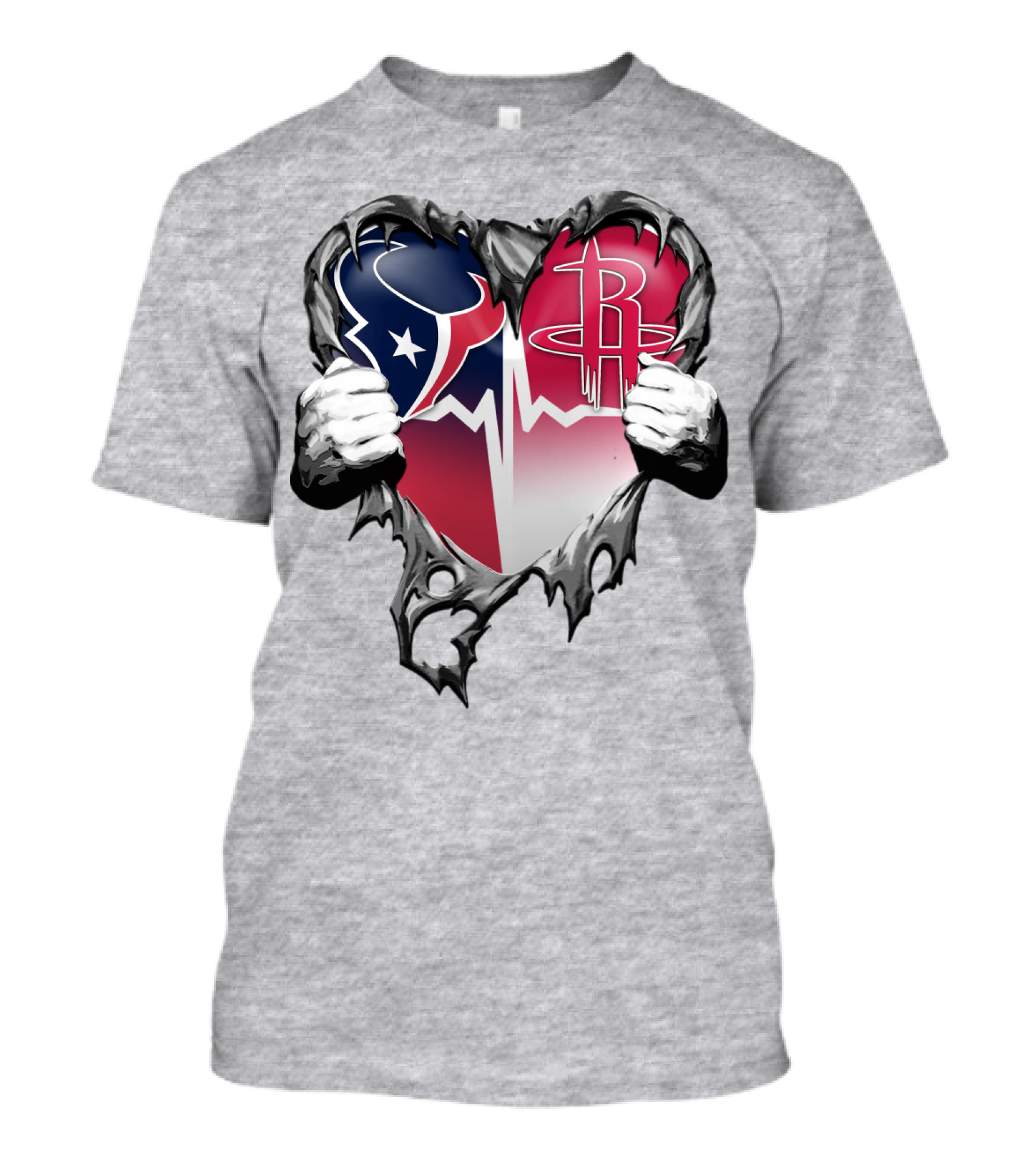 Texans Rockets Heartbeat Fusion Burst T-Shirt