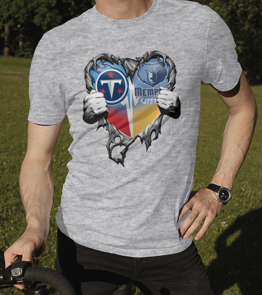 Titan Pride Grizzlies Heart Fusion T-Shirt