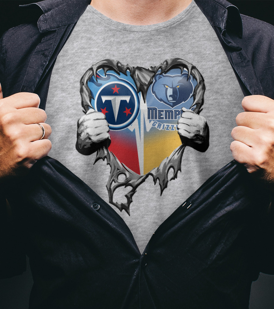 Titan Pride Grizzlies Heart Fusion T-Shirt