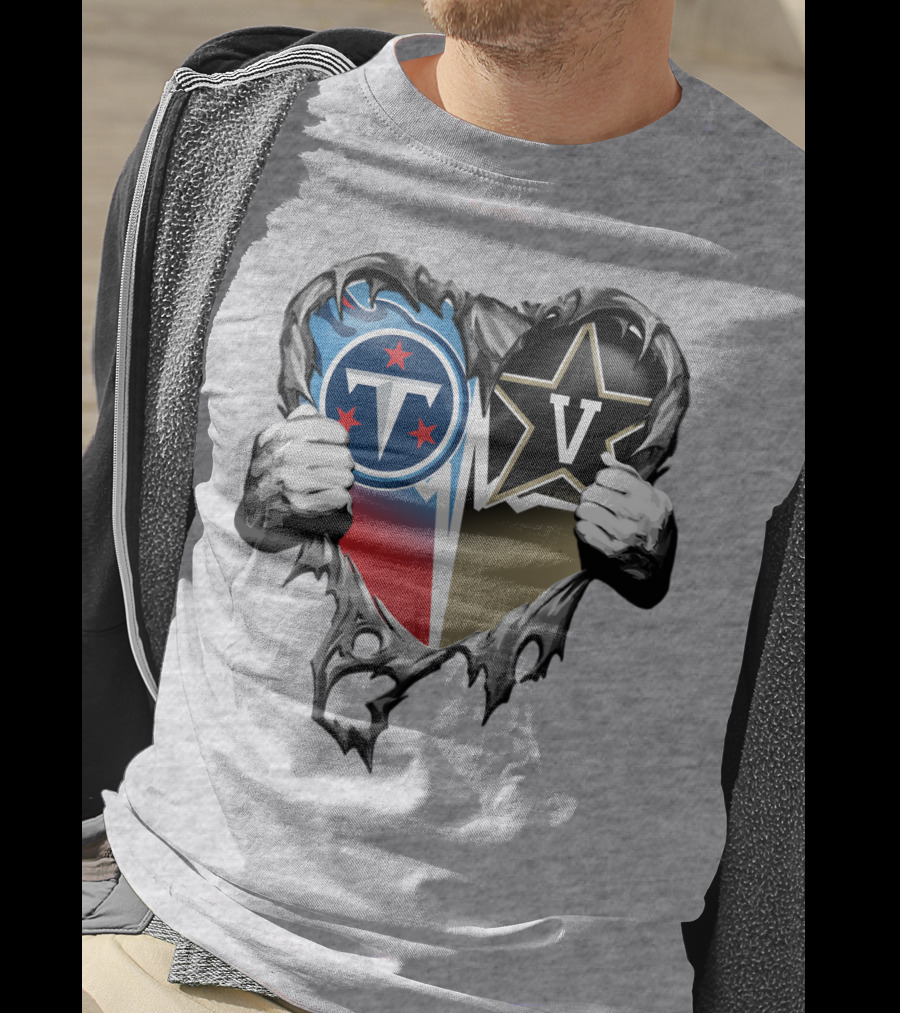 Tennessee Titans And Vanderbilt Commodores Heart T-Shirt