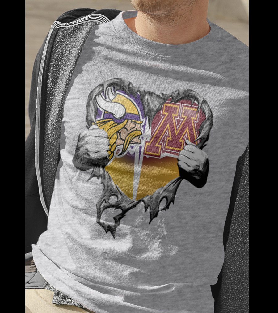 Vikings Minnesota Split Heart T-Shirt