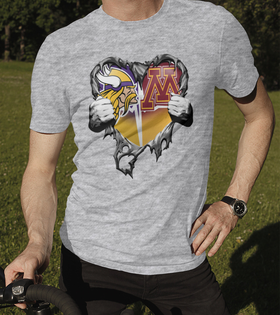 Vikings Minnesota Split Heart T-Shirt