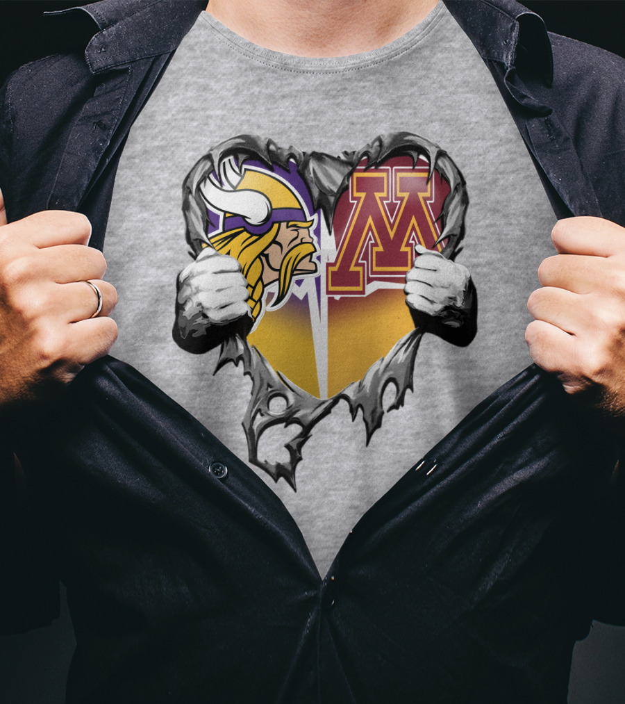 Vikings Minnesota Split Heart T-Shirt