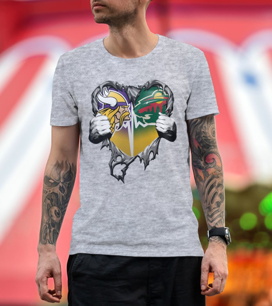 Minnesota Vikings Wild Heart Torn Concept T-Shirt
