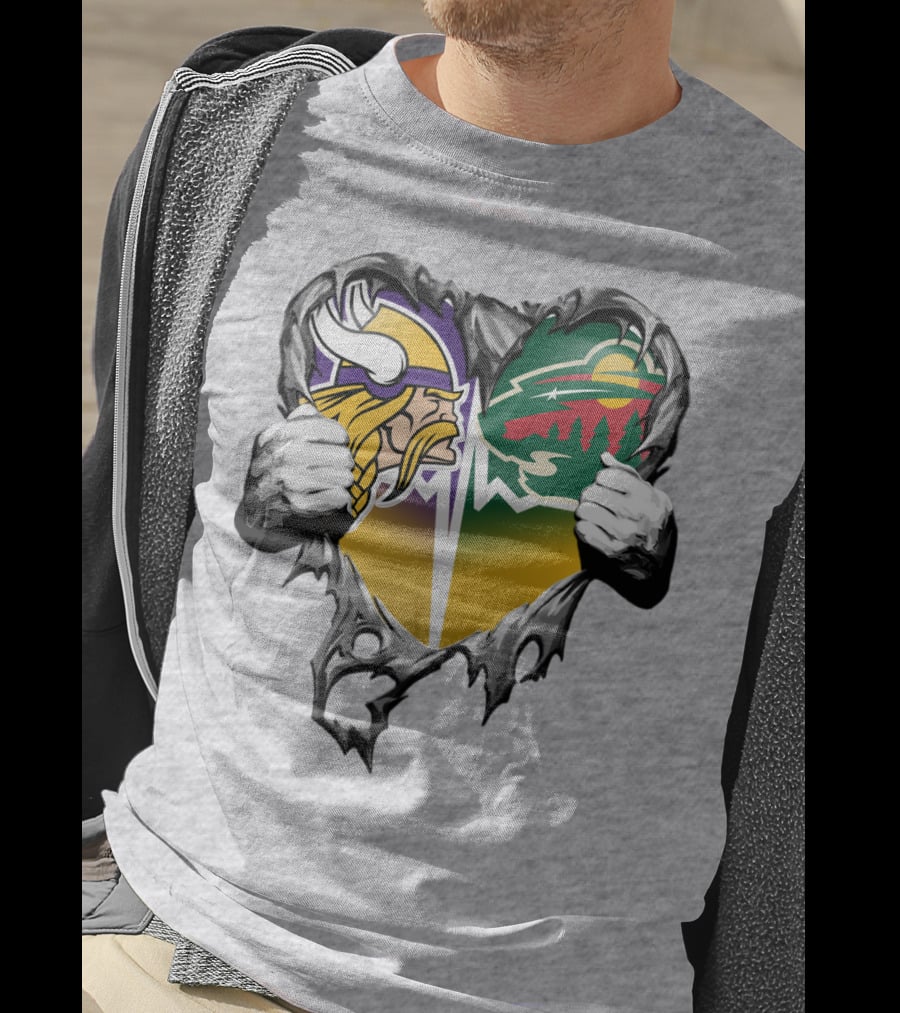 Minnesota Vikings Wild Heart Torn Concept T-Shirt