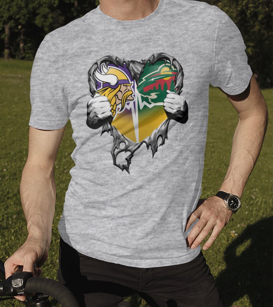 Minnesota Vikings Wild Heart Torn Concept T-Shirt