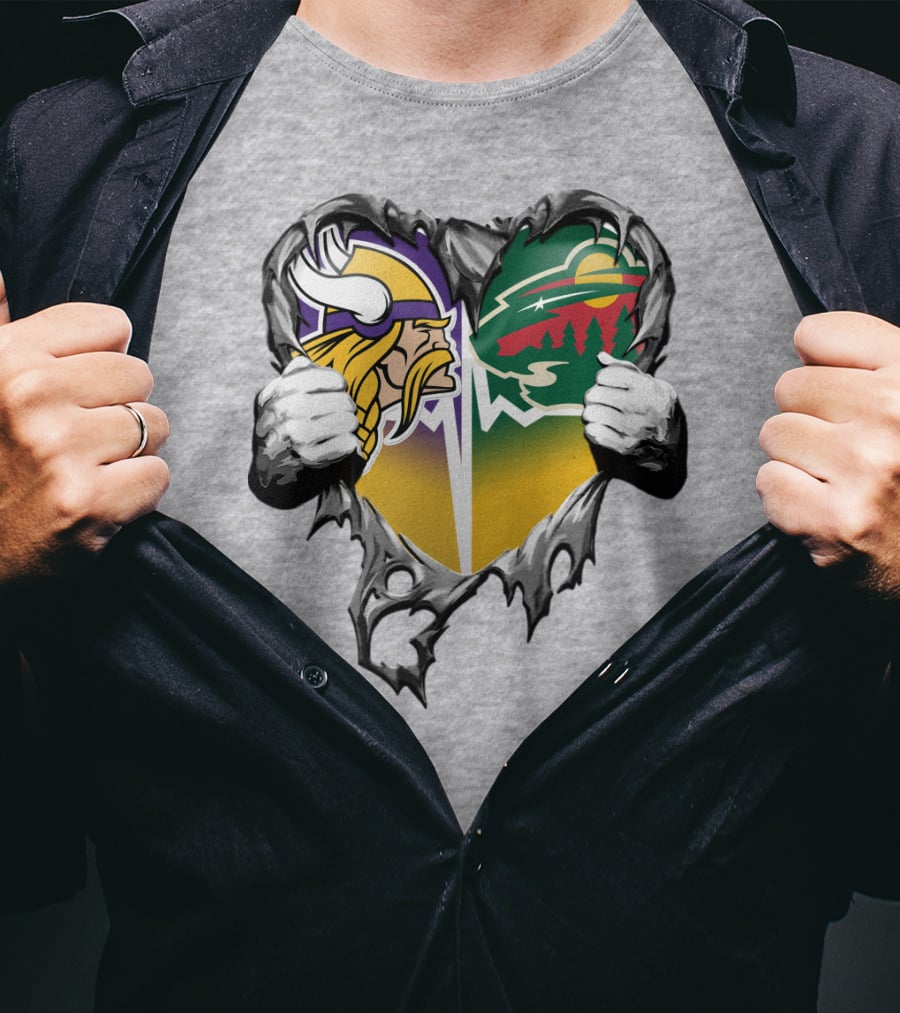 Minnesota Vikings Wild Heart Torn Concept T-Shirt