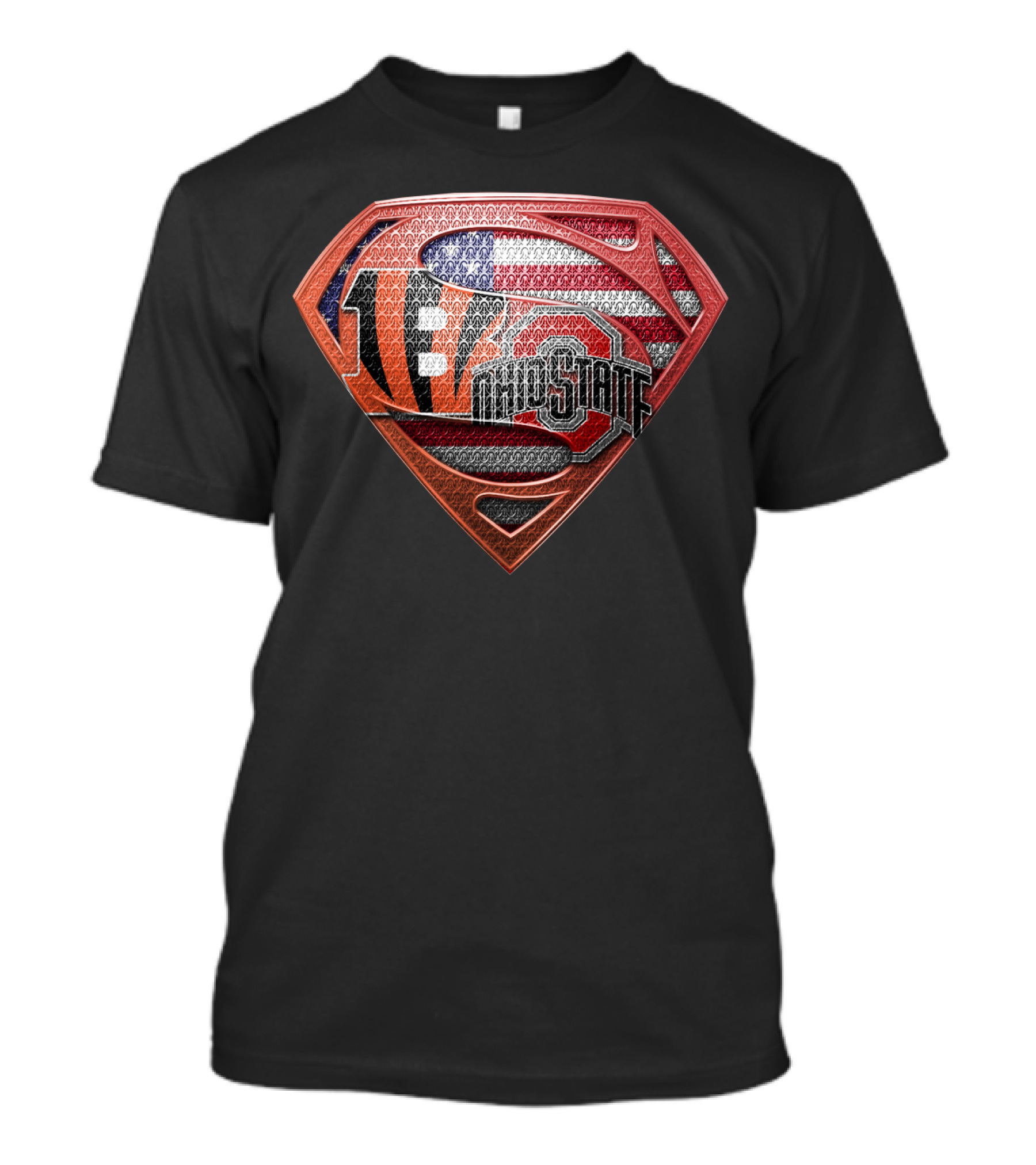 Superman Ohio State Bengals American Flag Fan T-Shirt