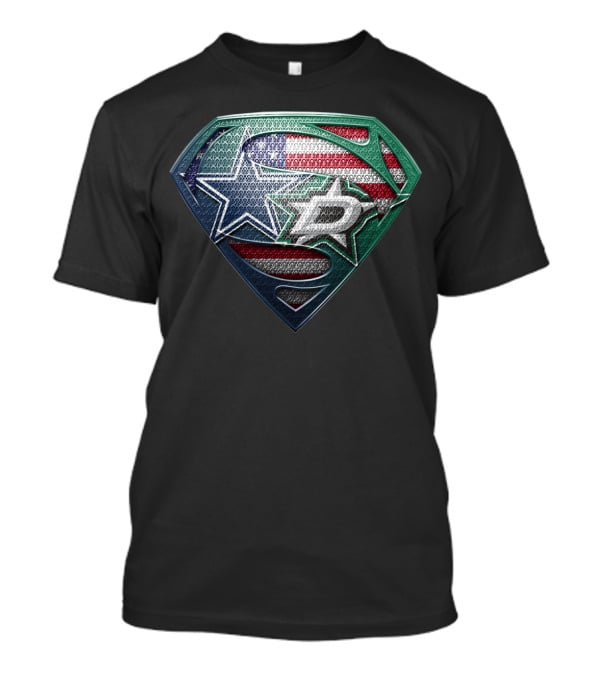 Dallas Stars Superman Shield With American Flag Elements T-Shirt