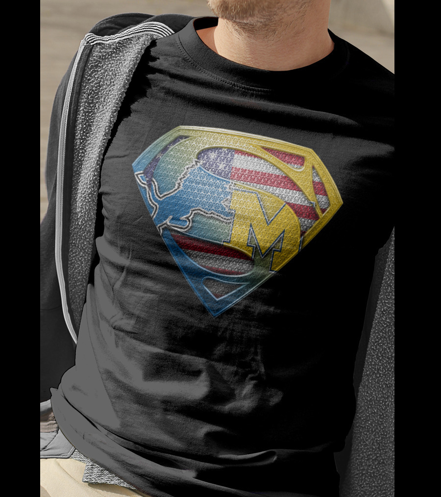 Superman Buffalo Michigan American Flag Logo Sspus077 T-Shirt