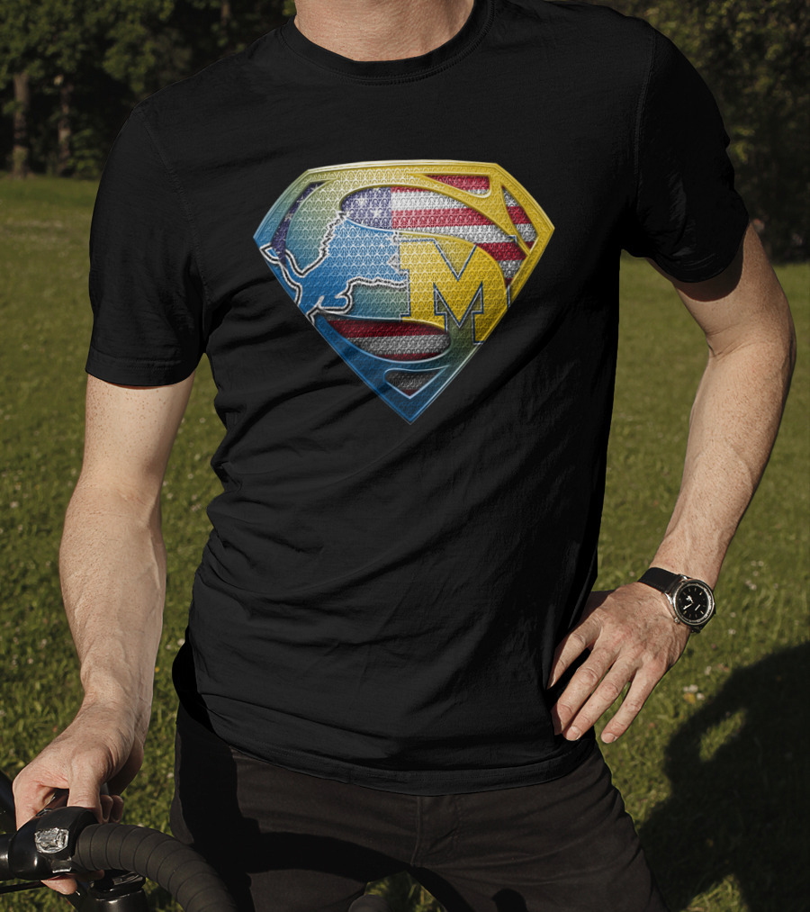 Superman Buffalo Michigan American Flag Logo Sspus077 T-Shirt