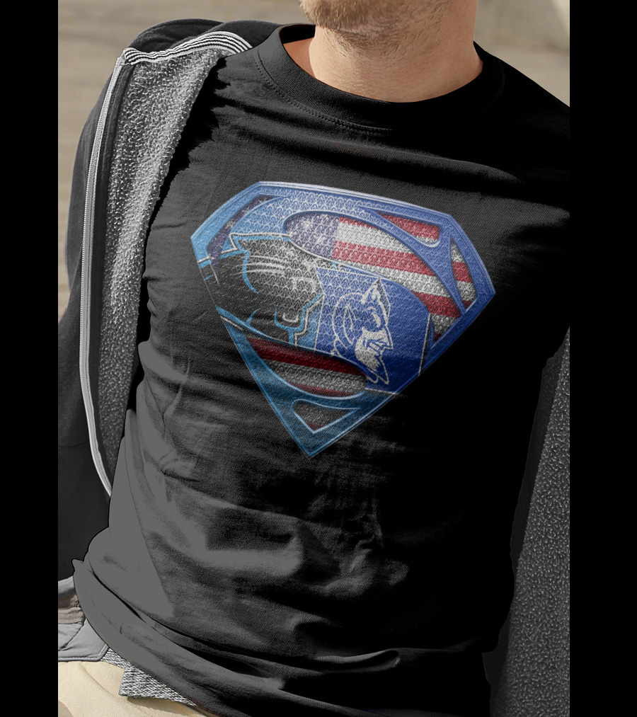 Panther Blue Devil American Flag Superman T-Shirt