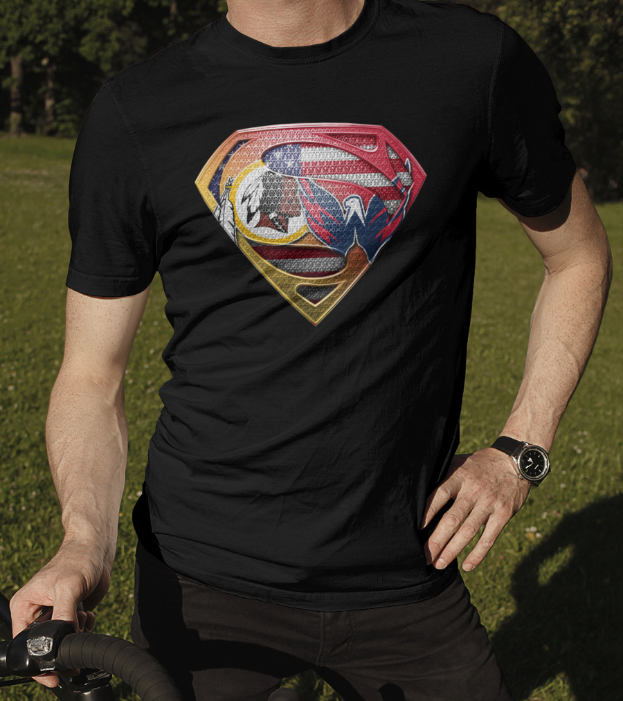 Washington Dc Sports Team Logos Superman Shield T-Shirt