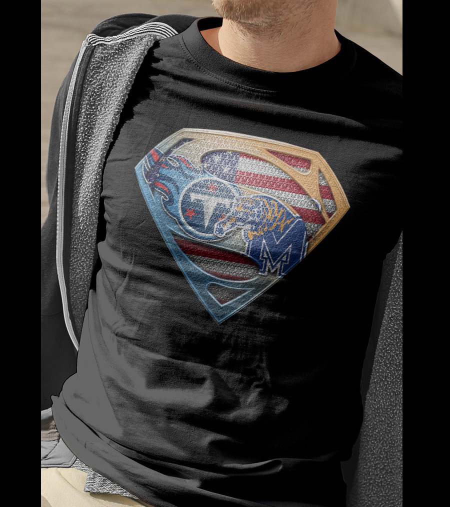 Superman Memphis Tigers American Flag T-Shirt