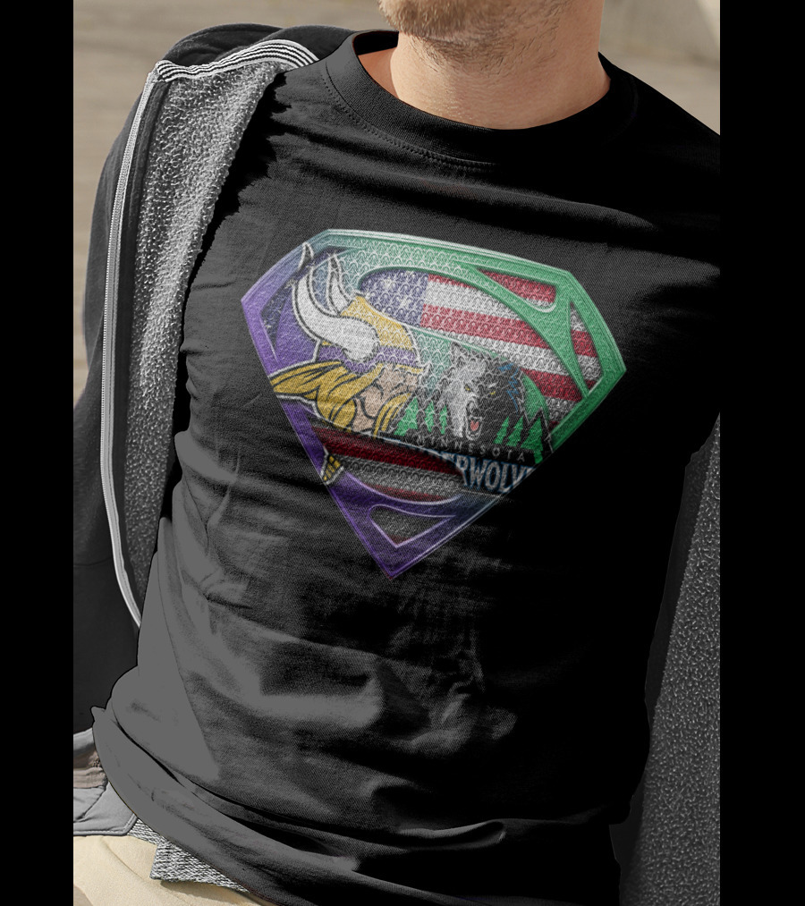 Minnesota Vikings Timberwolves Usa Superhero T-Shirt