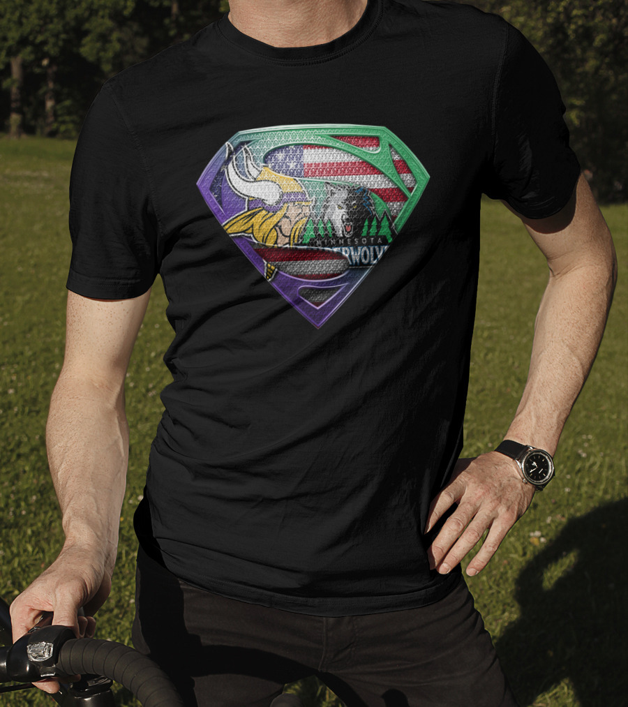 Minnesota Vikings Timberwolves Usa Superhero T-Shirt