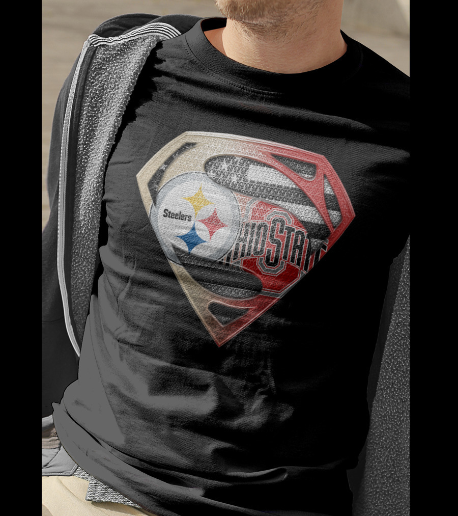 Steelers Ohio State Superman Logo Fusion T-Shirt