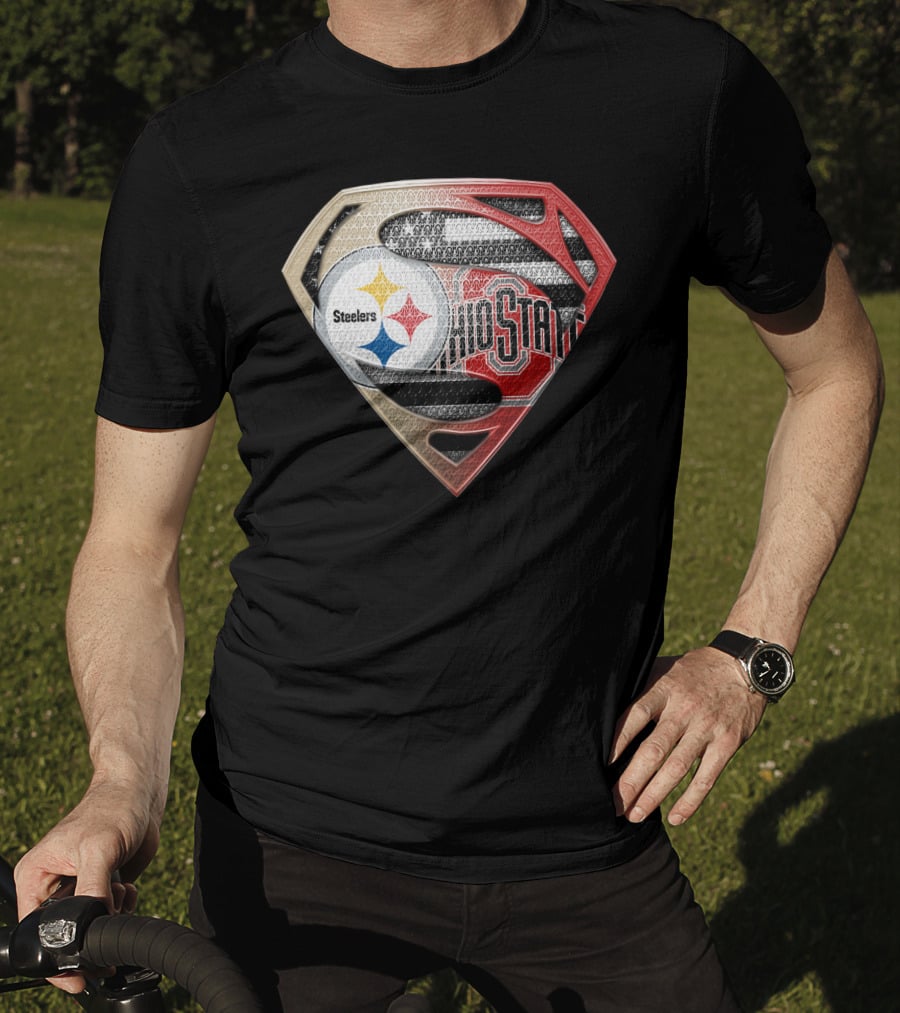 Steelers Ohio State Superman Logo Fusion T-Shirt