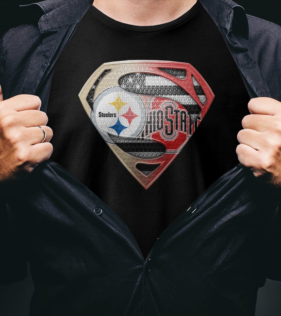 Steelers Ohio State Superman Logo Fusion T-Shirt
