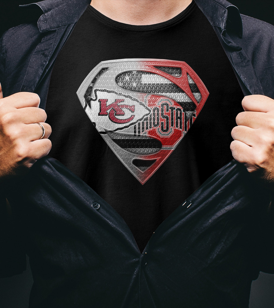 Kansas City Chiefs Ohio State Superman Logo Fusion T-Shirt