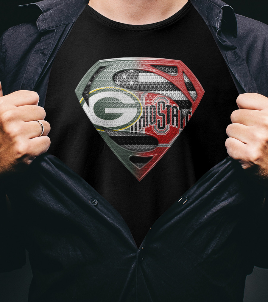 Packers Ohio State Superman Logo Fusion Sspus140 T-Shirt
