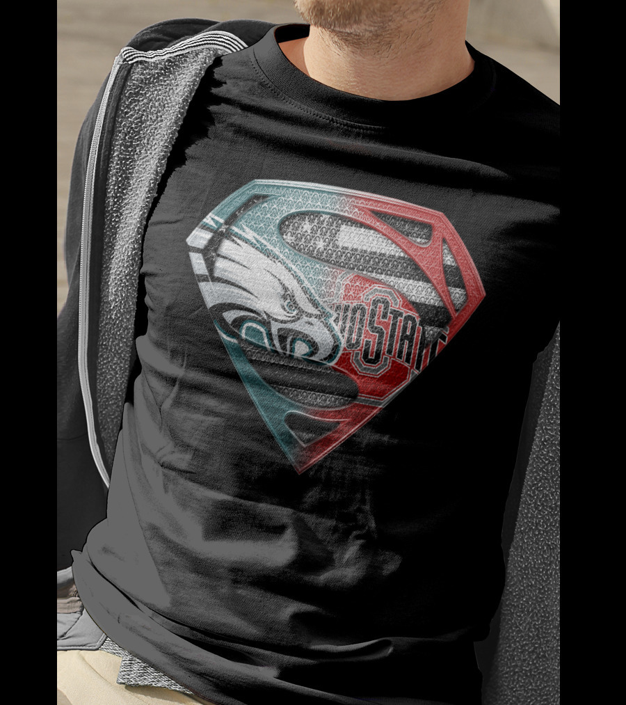 Philadelphia Eagles Ohio State Superman Shield T-Shirt