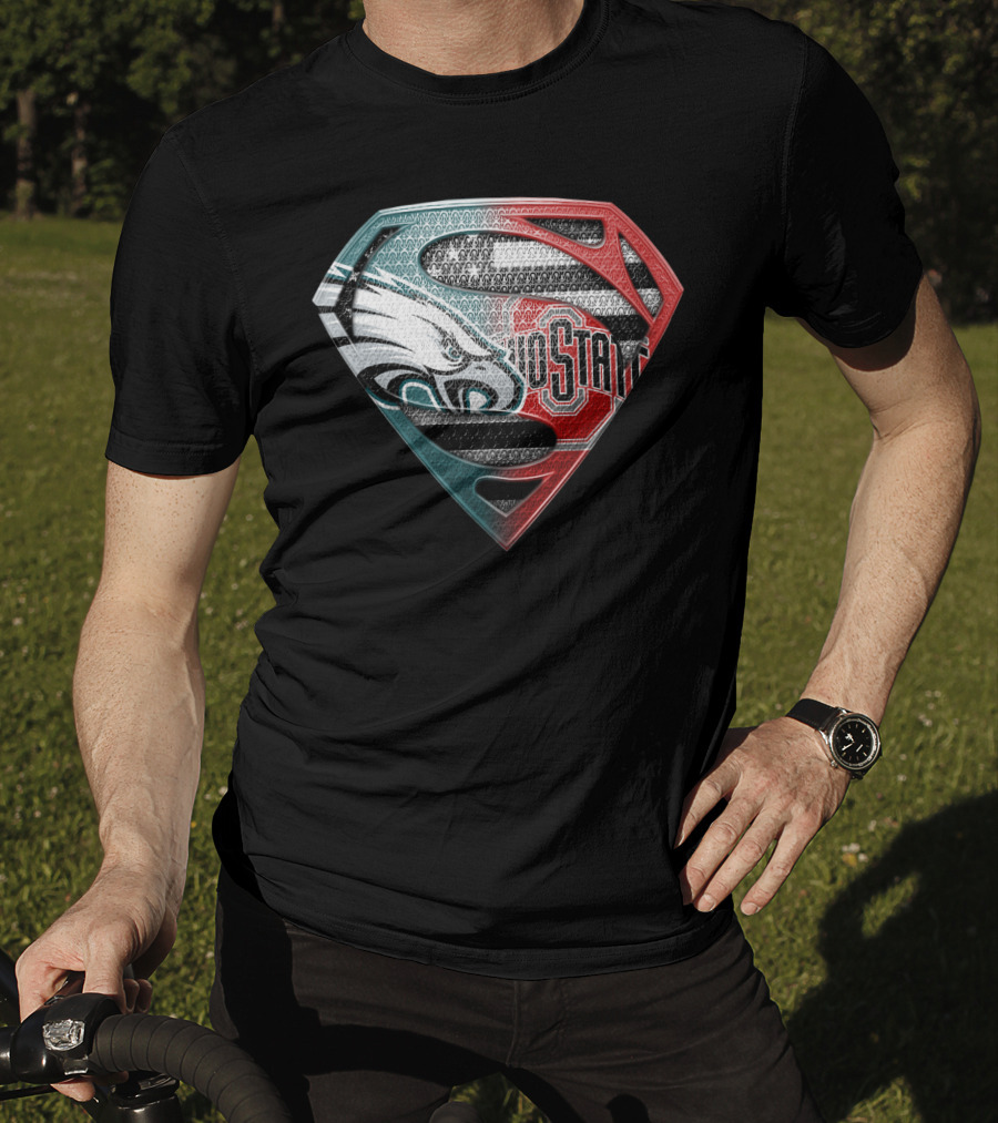 Philadelphia Eagles Ohio State Superman Shield T-Shirt