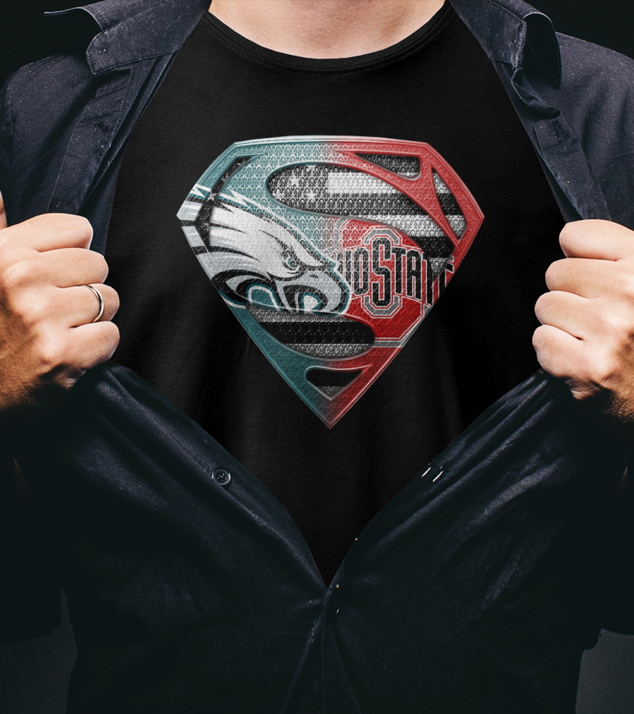 Philadelphia Eagles Ohio State Superman Shield T-Shirt