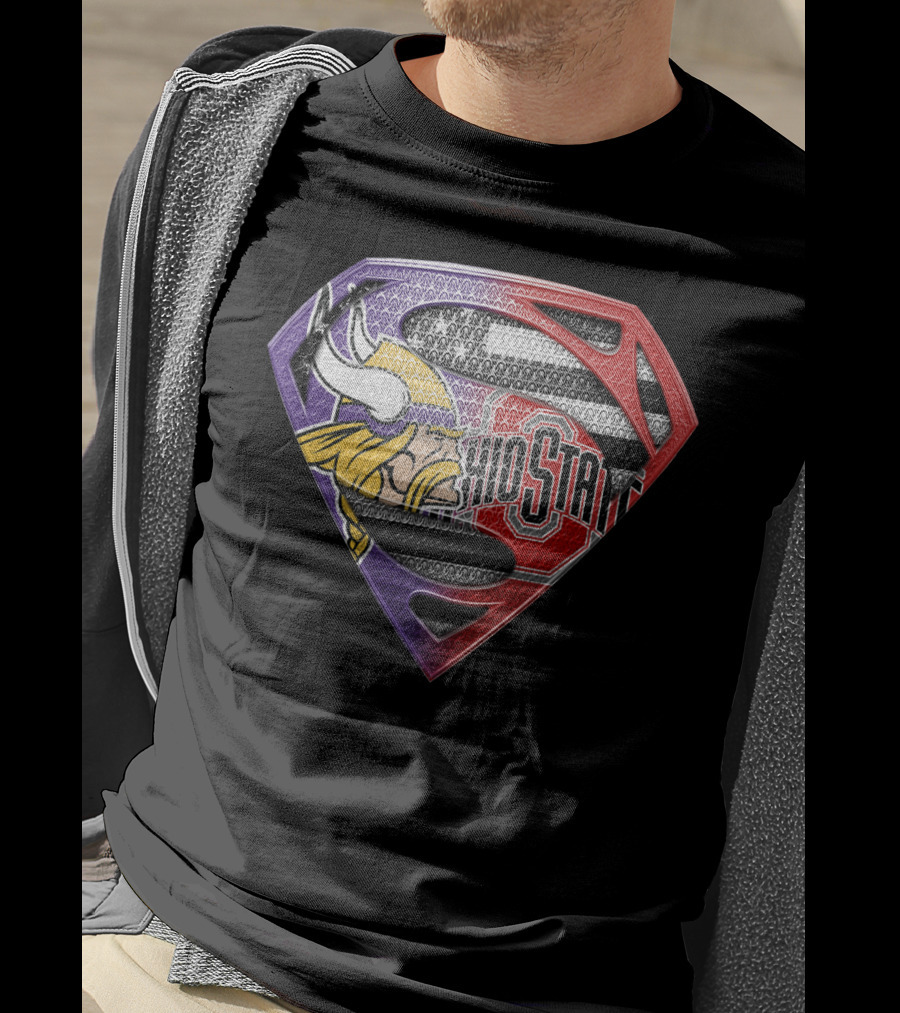 Minnesota Vikings Ohio State Blend Superman T-Shirt