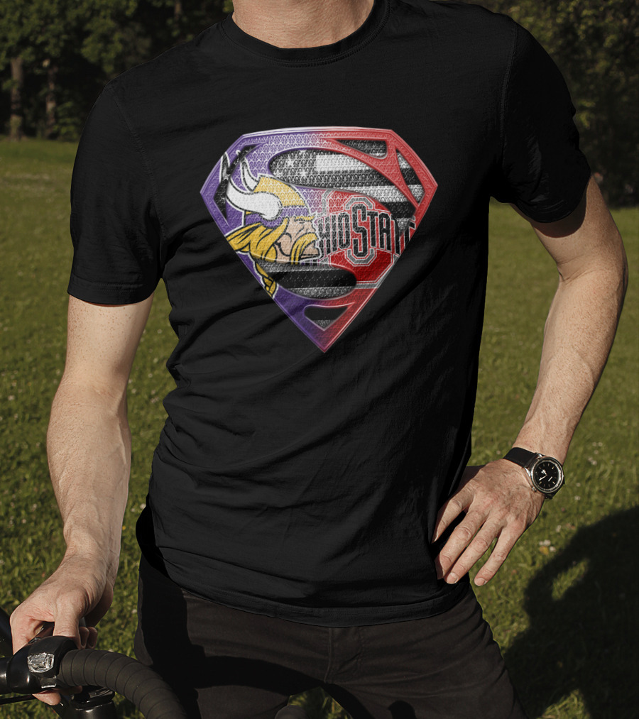 Minnesota Vikings Ohio State Blend Superman T-Shirt