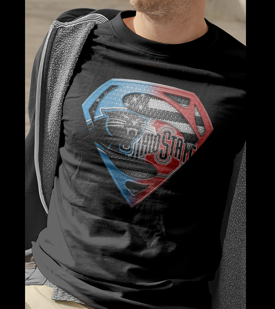 Carolina Panthers Ohio State Superman Shield T-Shirt