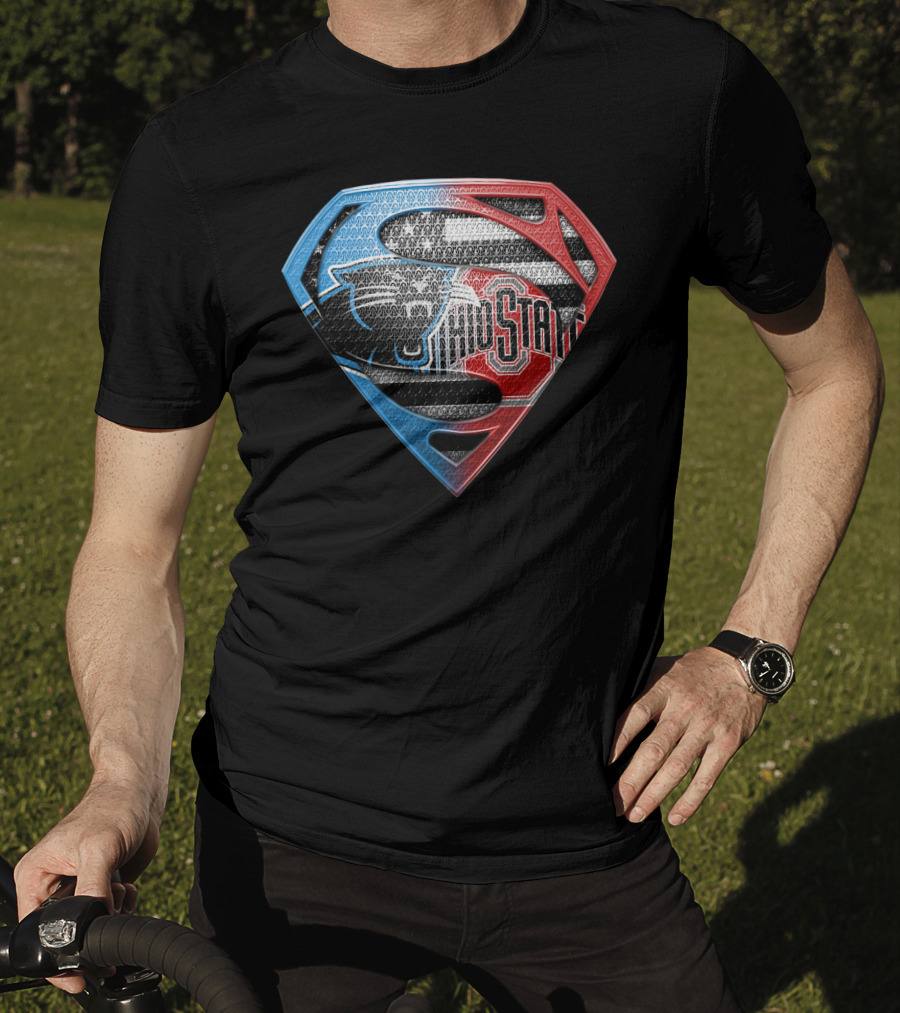 Carolina Panthers Ohio State Superman Shield T-Shirt