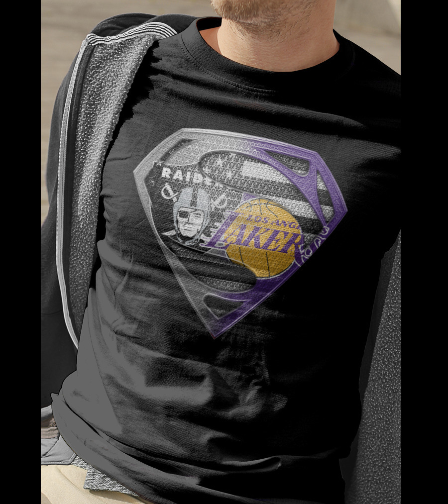 Los Angeles Lakers And Raiders Super Shield T-Shirt