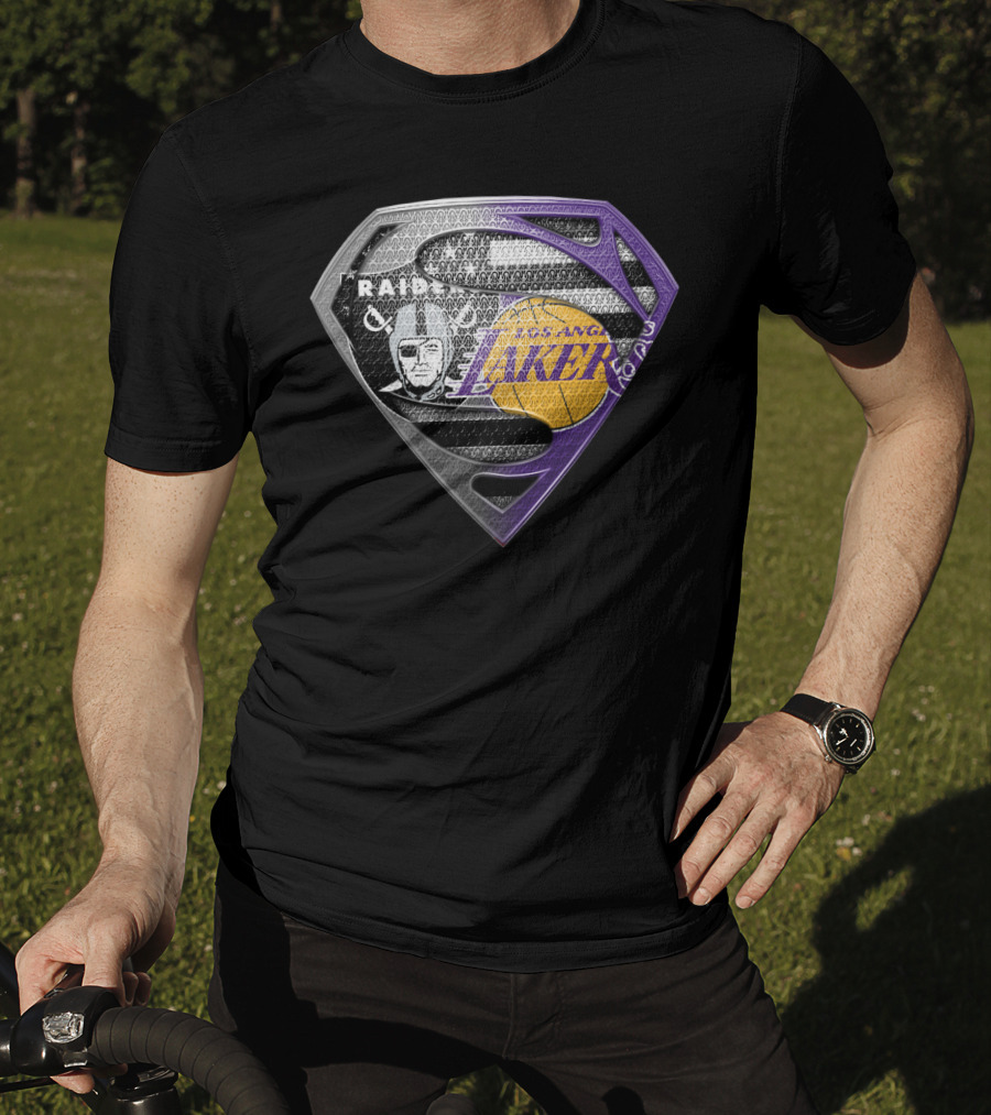 Los Angeles Lakers And Raiders Super Shield T-Shirt