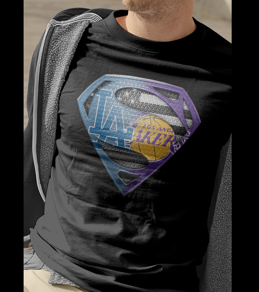Lakers Superman Logo Los Angeles Basketball Icon Sspus156 T-Shirt