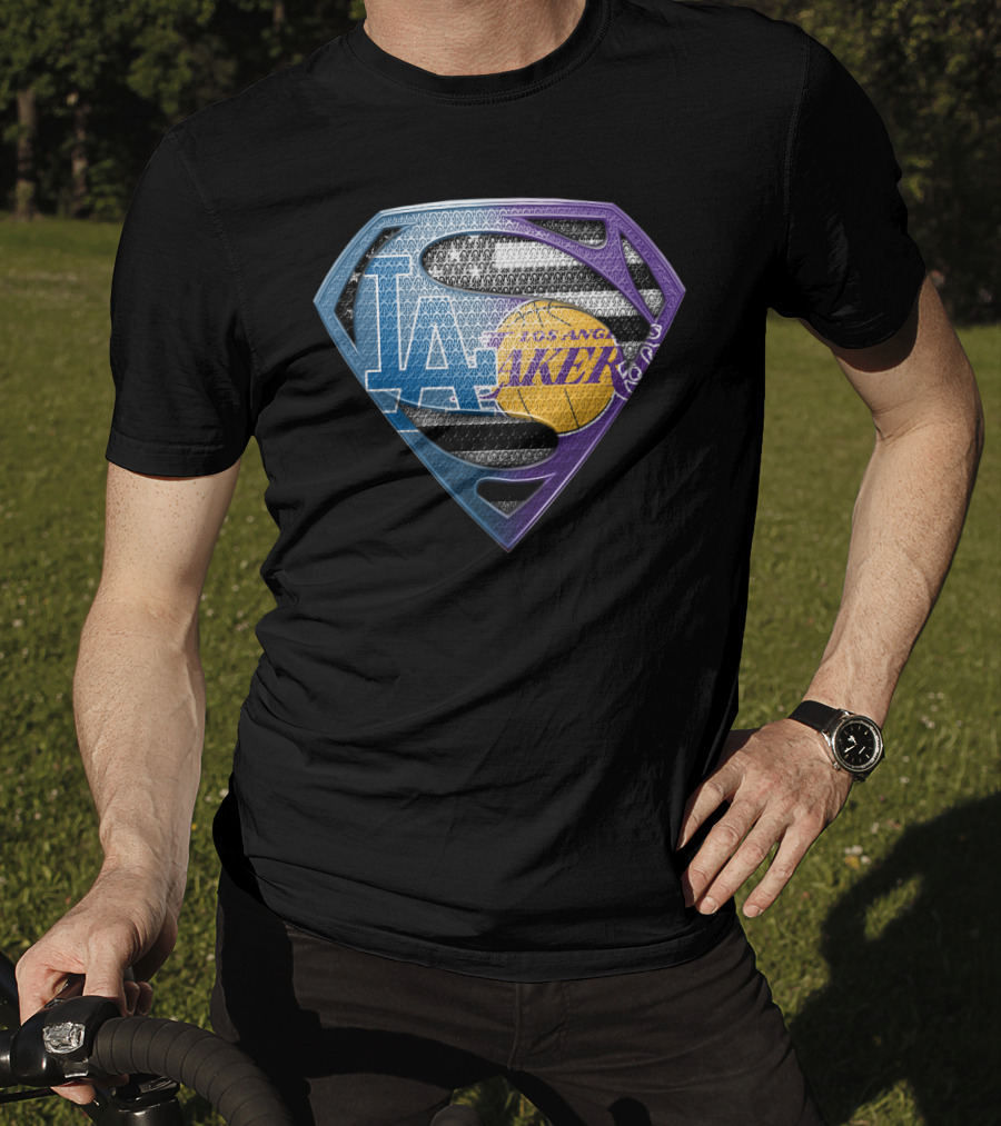 Lakers Superman Logo Los Angeles Basketball Icon Sspus156 T-Shirt