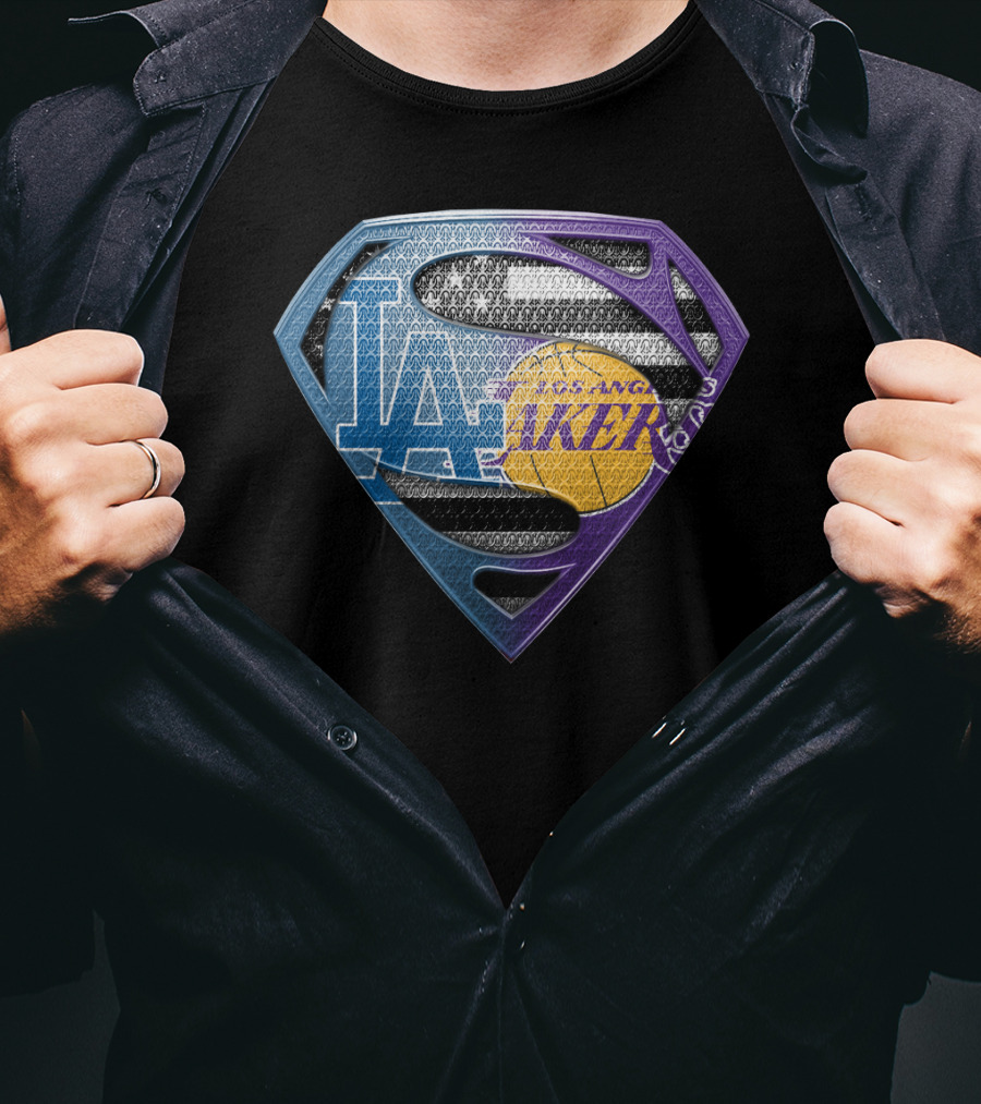 Lakers Superman Logo Los Angeles Basketball Icon Sspus156 T-Shirt