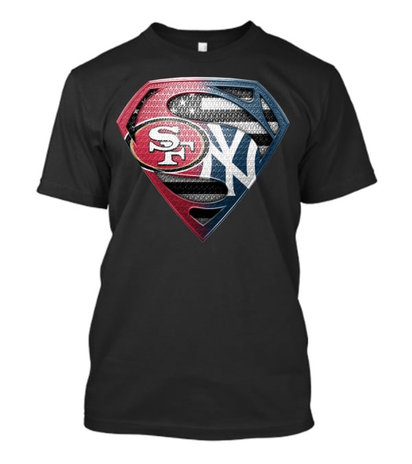 Sf San Francisco 49ers New York Yankees Superman Shield T-Shirt