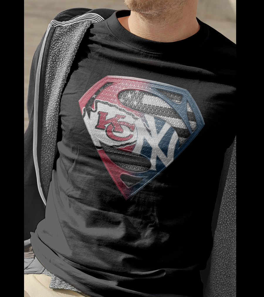 Kansas City Chiefs New York Yankees Superman T-Shirt