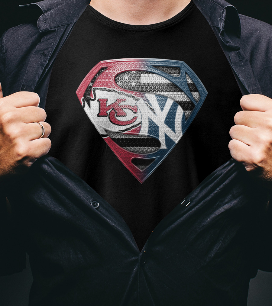 Kansas City Chiefs New York Yankees Superman T-Shirt