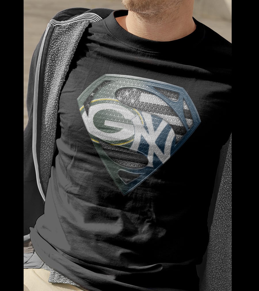 Green Bay Packers Superman Logo Shield Sspus168 T-Shirt