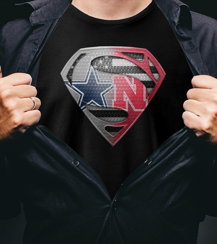 Cowboys Nebraska Fusion Superman Shield T-Shirt