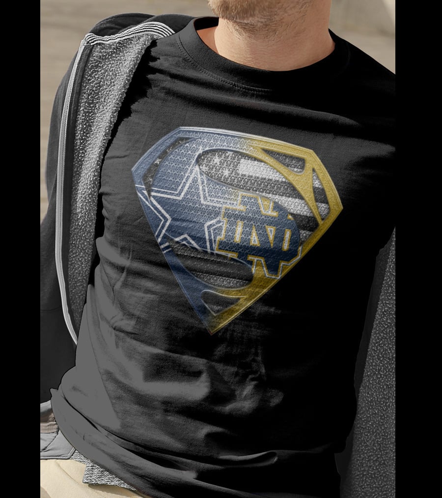 Notre Dame Dallas Cowboys Superman Shield T-Shirt
