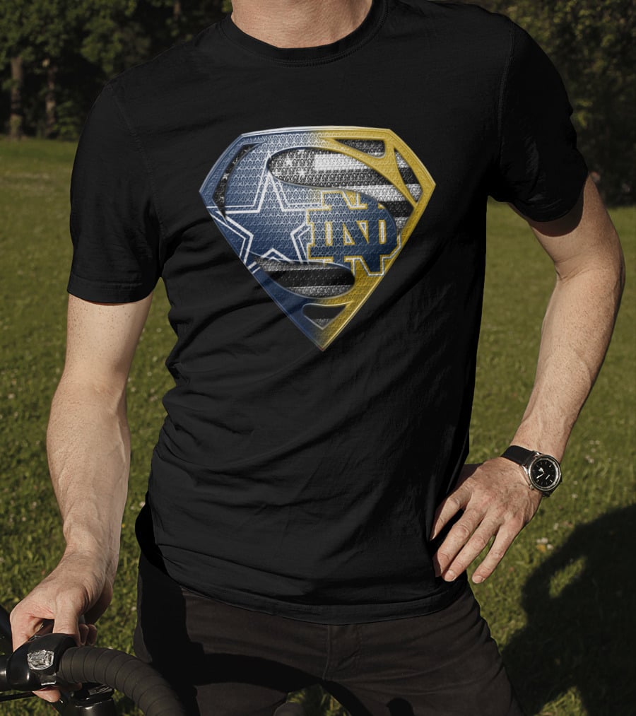 Notre Dame Dallas Cowboys Superman Shield T-Shirt